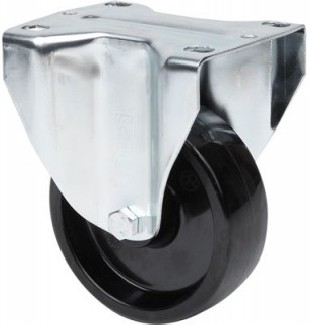 Fixed resine castors, especially indicated to stand high temperatures up to 300º and high-loads up to 125 Kg