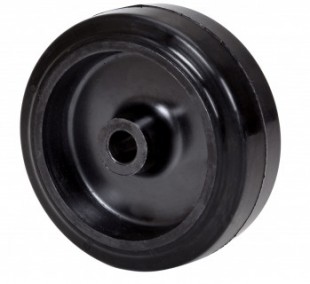 Heat-resistant castors with black rubber tyre up to 250ºC in 30 minutes intervals.