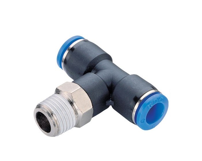T shape one touch push in fittings with thread (R)
