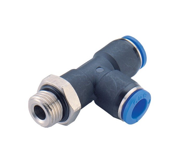 T shape push-in fittings, cylindrical thread (G)