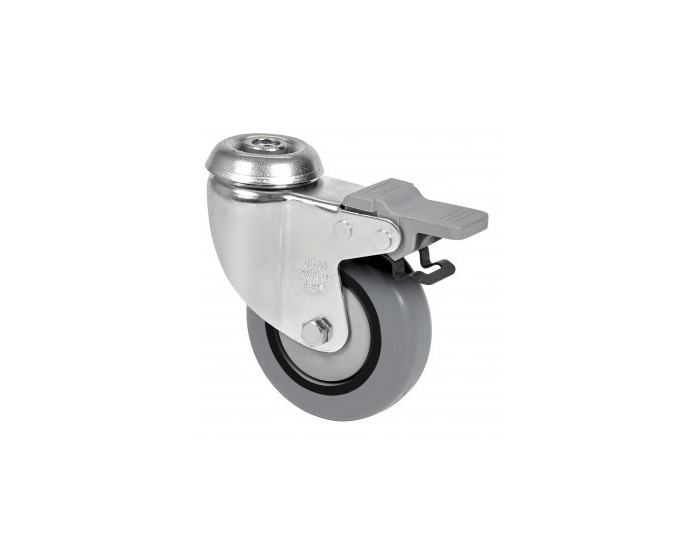Swivel castors with brake (hole for bolt)