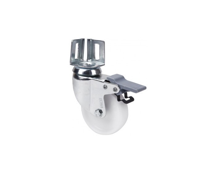 Swivel castors with brake (fitting type - for corners)