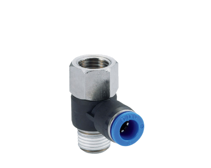 L push-in fittings with male and female threads