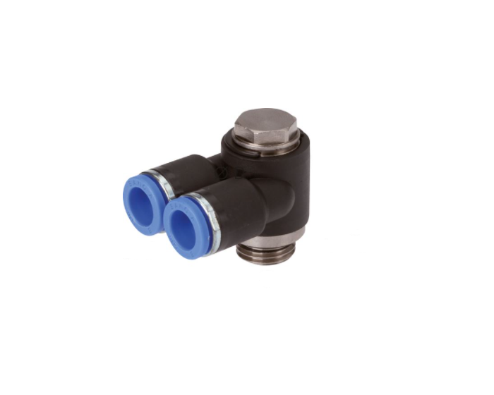 Y push-in fittings with outer hexagon socket