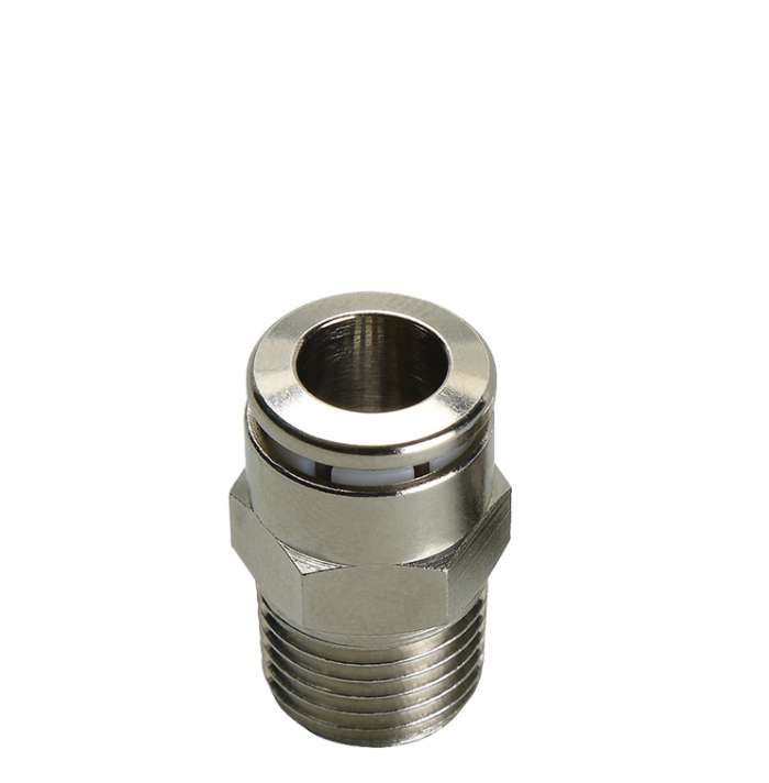 Push in fittings / push on fittings with conical threads
