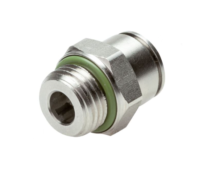 Push-in fittings, cylindrical thread