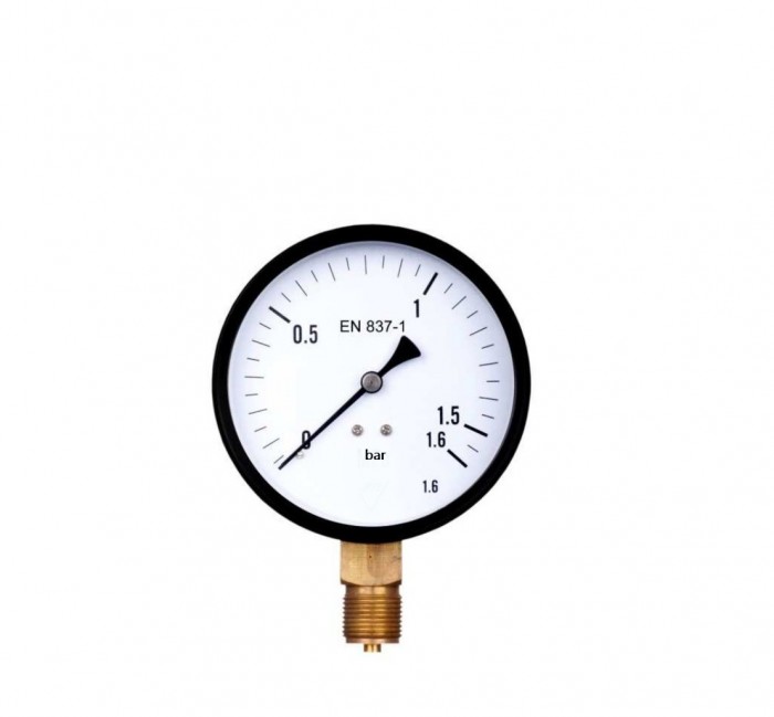 Glycerin-free manometer Ø 100 mm, Class 1,6