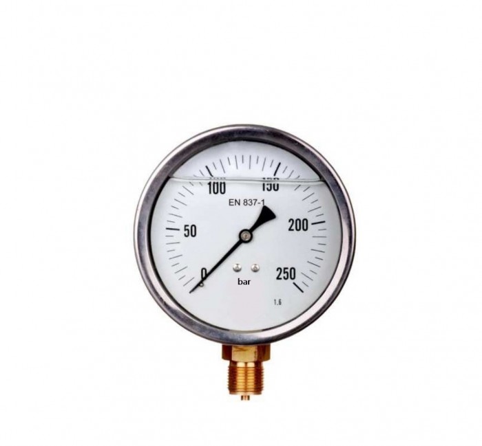 Manometer with glycerin Ø 100 mm, Class 1,6