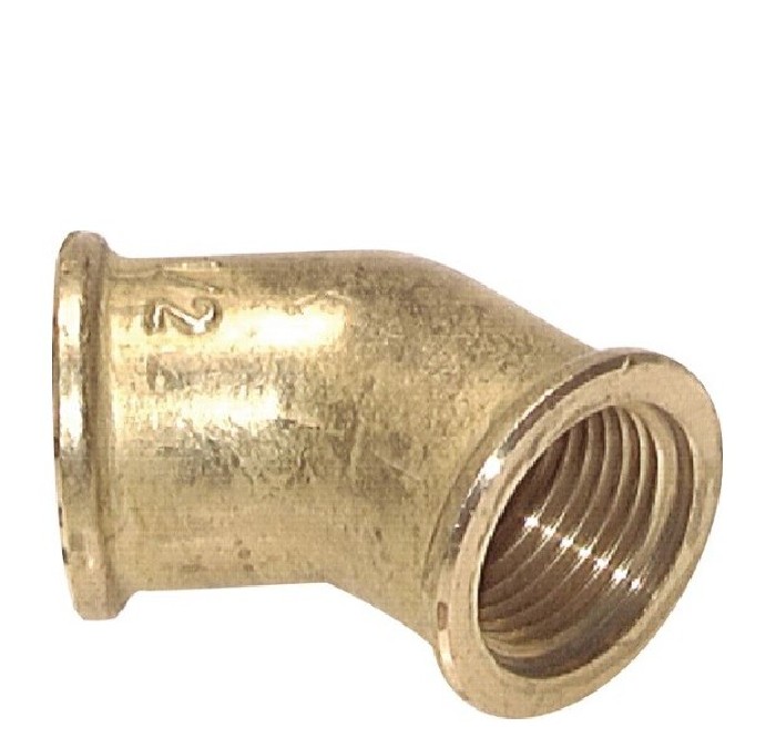 Angle 45° with female thread, Brass