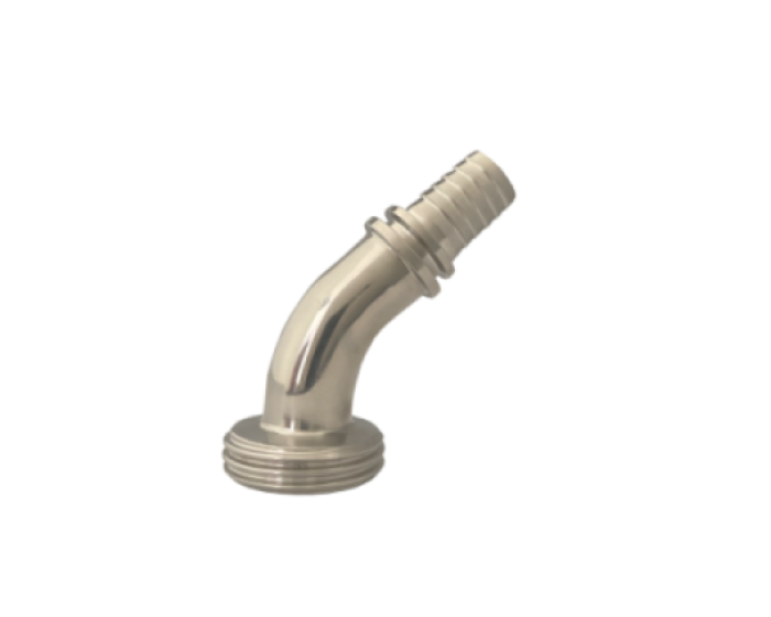 45º Male DIN serrated hose shank with collar